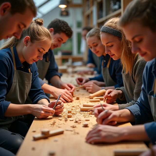 Fjellwood Craftworks team i Bergen verksted